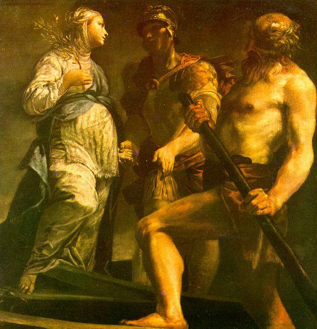 Giuseppe Maria Crespi Aeneas with the Sybil Charon oil painting picture